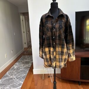 POL Brown and Black Plaid Shirt